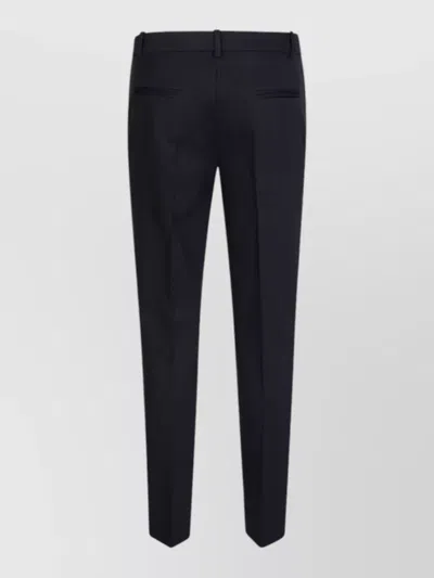 Pinko Tailored Straight Trousers Silk Nylon Blend In Black