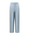 Pinko Montano Viscose Trousers With Pinces In Blue
