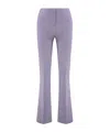 Pinko Linen Flared High Waist Trousers In Purple