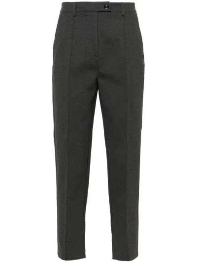 Pinko Tailored Ankle-length Trousers With Subtle Pleats In Black