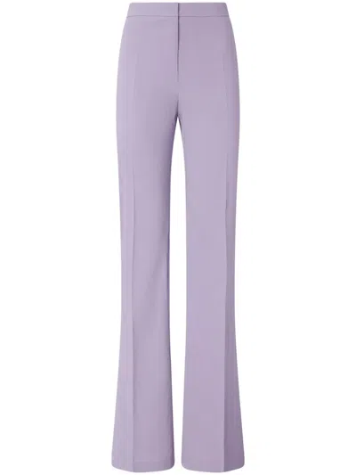 Pinko Linen Flared High Waist Trousers In Gray