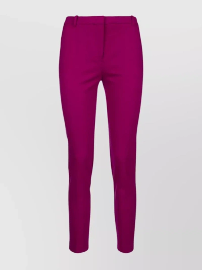 Pinko Tailored Trousers With Belt Loops And Back Pockets In Purple
