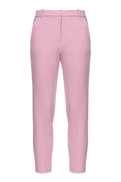 Pinko Tailored Trousers With Viscose Blend And Fit In Pink