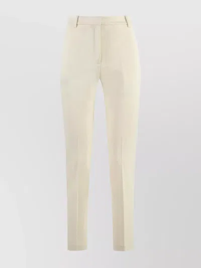 Pinko Tailored Trousers With Pockets And Belt Loops In White