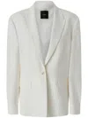 Pinko Tailored White Blazer With Adjustable Strap Detail