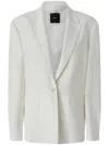 Pinko Tailored White Blazer With Single Button Closure