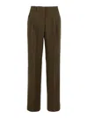 Pinko Green Pants With Belt Loops And Pleats