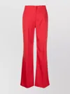 Pinko Tailored Wide-leg High-waisted Trousers In Red