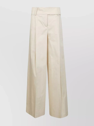 Pinko Proteo Wide Light Satin Pants In Beige