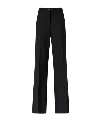 Pinko Tailored Wool Crêpe Trousers In Black