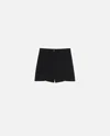 PINKO TAILORED WOOL TWILL SHORTS WITH PLEAT