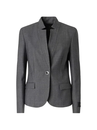 Pinko Tailored Wool-blend Jacket In Gray