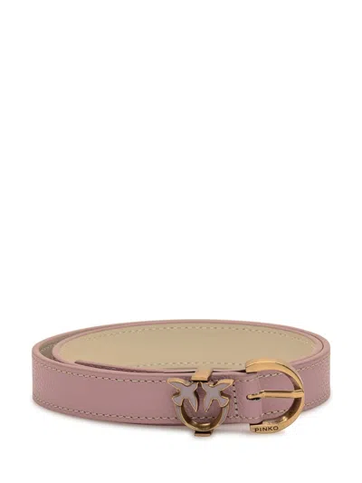 Pinko Logo-buckle Belt In Pink