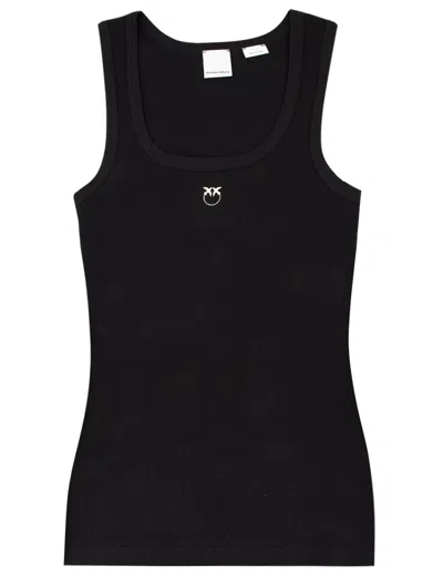 PINKO STRETCH COTTON TANK TOP WITH LOGO
