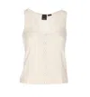 PINKO TANK TOP WITH NACRE BUTTONS