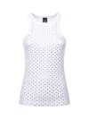 Pinko Tank Top With Rhinestones And Studs In White
