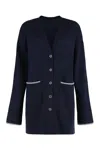 Pinko Tasmania Wool And Cashmere Cardigan In Black