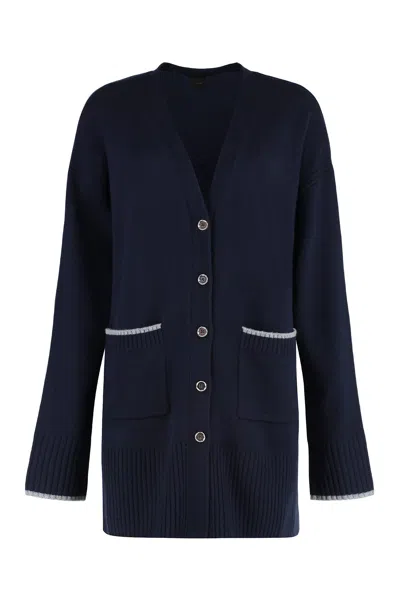 Pinko Tasmania Wool And Cashmere Cardigan In Black