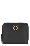 Pinko Taylor Leather Zip Around Wallet In Black