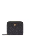 Pinko Taylor Love Birds Chevron Quilt Wallet In Black