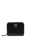 Pinko Black Zip-around Wallet With Love Birds Detail In Black