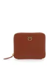 Pinko Brown Wallet With Love Birds Logo On The Front In Leather Woman In Brown