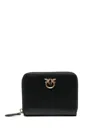 Pinko Logo Plaque Zip-around Wallet In Black