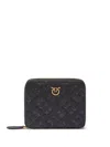 Pinko Taylor Love Birds Chevron Quilt Wallet In Black