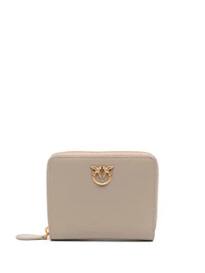 Pinko Taylor Love Birds Wallet In Grey