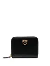 Pinko Black Zip-around Wallet With Love Birds Detail In Nero