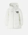 Pinko Puffy White Jacket With Zip-up Front And Cozy Hood In White