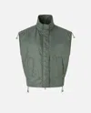 Pinko Technical Fabric Down Vest In Green