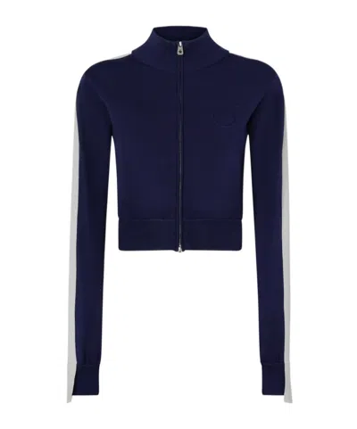 Pinko Technical Fabric Short Sweatshirt With Raised Logo And Zip In Black