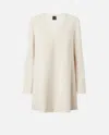 Pinko V-neck Technical Fabric Mini Dress In Beige Brouillard