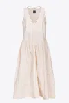 Pinko Robe Midi En Popeline Technique In Rose