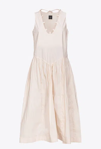Pinko Anonymous Sleeveless Midi Dress In White