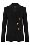 Pinko Asymmetric Tailored Blazer With Gold Buttons And Structured Shoulders In Multi