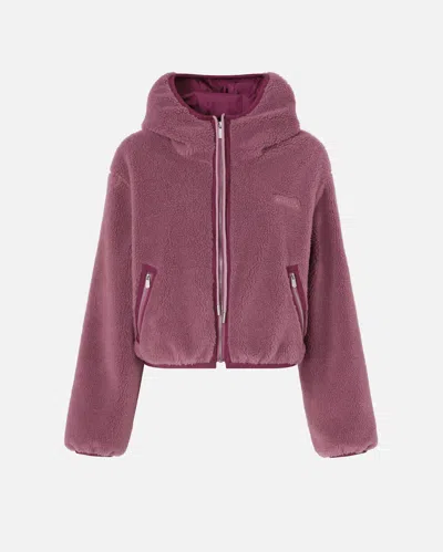 Pinko Teddy-effect Fleece Hoodie In Purple