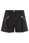 Pinko Short En Coton À Poches Zippées In Black