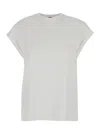 Pinko White T-shirt With Tonal Logo Signature In Cotton Woman