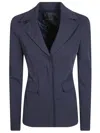 Pinko Terlaner Technical Concealed Tailored Jacket In Blue