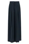 Pinko Wide Leg Pleated Trousers And Pockets In Blue