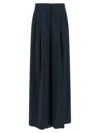 Pinko Wide Leg Pleated Trousers And Pockets In Blue