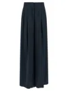 Pinko Wide Leg Pleated Trousers And Pockets In Black