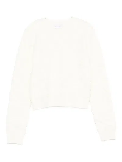 Pinko Kids' Textured Crew-neck Sweater In White