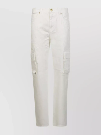 PINKO TEXTURED FABRIC CARGO DENIM TROUSERS