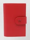 Pinko Saffiano Leather Passport Holder With Birds Logo