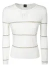 Pinko Textured Knit White Sweater In White