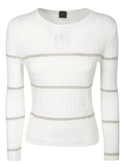 Pinko Textured Knit White Sweater