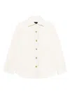 Pinko Textured White Jacket With Boxy Silhouette In Neutral